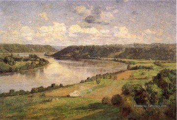  doré - La rivière Ohio depuis le College Campus Honover Théodore Clement Steele